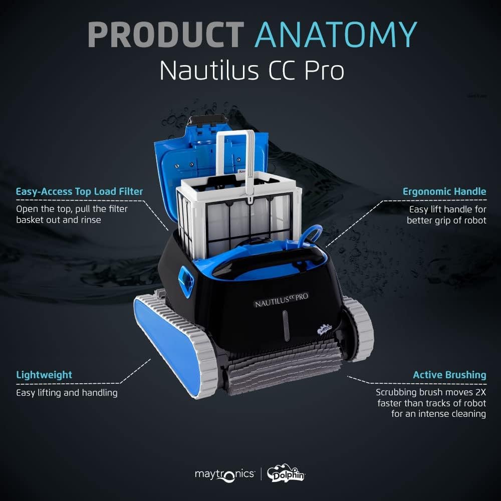 Nautilus CC Pro Wi-Fi Automatic Robotic Pool Vacuum Cleaner Includes Caddy and Classic Cover for Storage and Protection, Ideal for In-Ground Pools up to 50 FT