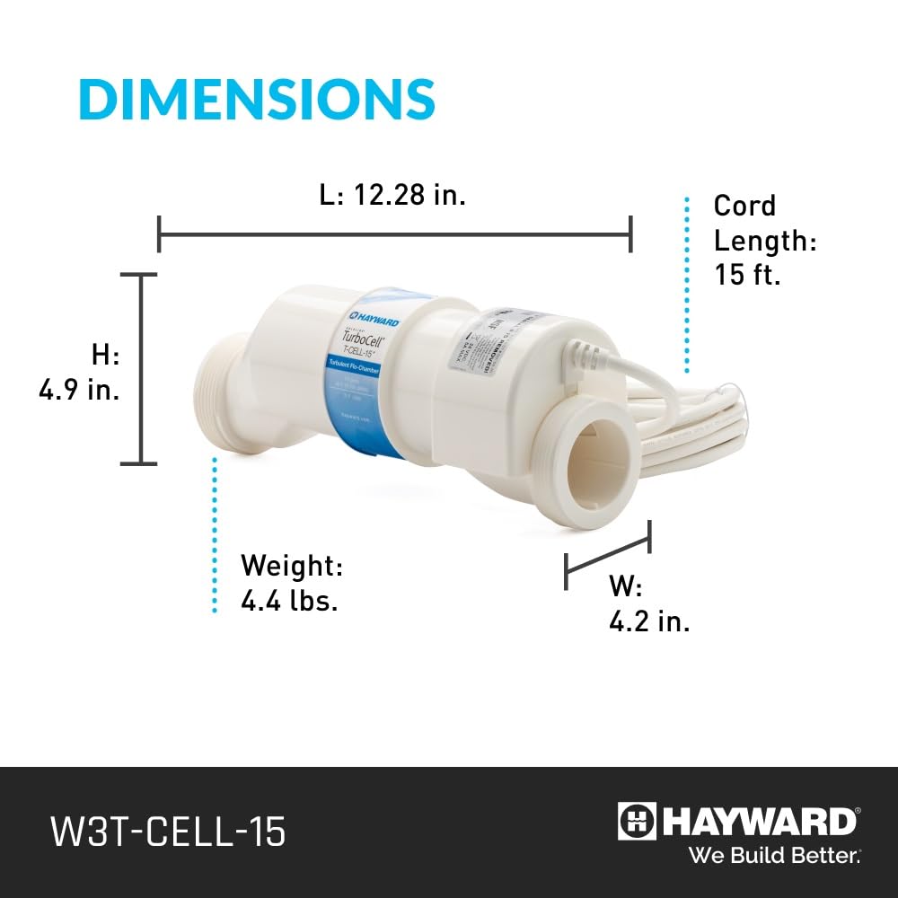 Hayward W3T-CELL-15 TurboCell Salt Cell for Pool Chlorination, In-Ground Swimming Pools up to 40,000 Gallons