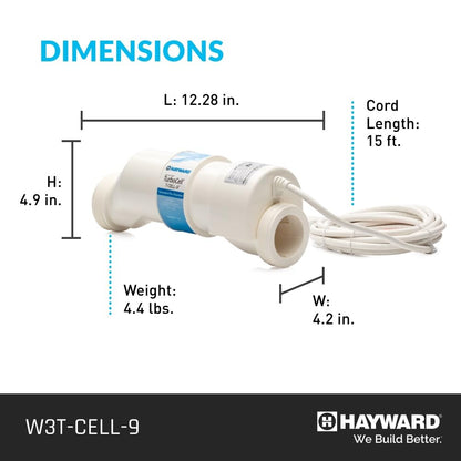 Salt Cell for Pool Chlorinator TurboCell W3T-Cell-9 replacment for T-Cell-9, Salt Chlorine Generator for In-Ground Pools up to 25,000 Gallons