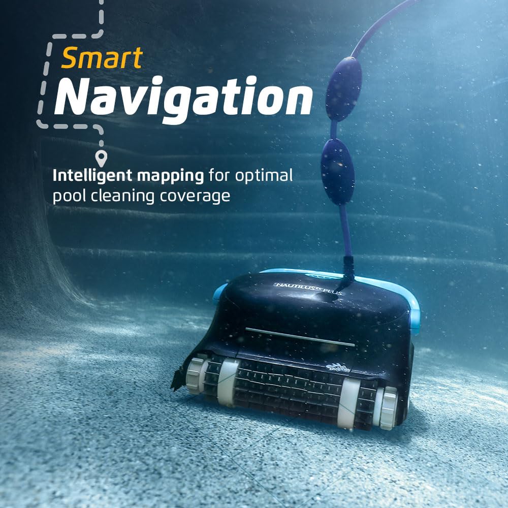 Nautilus CC Plus Wi-Fi Automatic Robotic Pool Vacuum Cleaner, Always Cleaning, Never Charging, with Wall Climbing Scrubber Brush, Ideal for In-Ground Pools up to 40 FT in Length