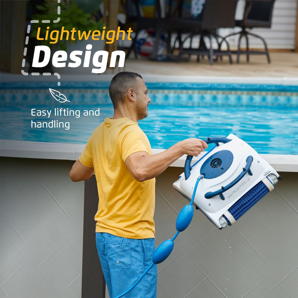 Nautilus Pool-Up Robotic Pool Vacuum Cleaner up to 26 FT - Wall Climbing with Scrubber Brush
