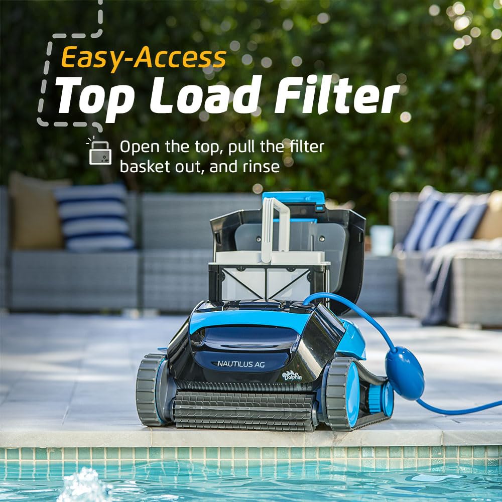 Nautilus AG Automatic Robotic Pool Vacuum Cleaner, Active Scrubber Brush, Top Load Filters Access, Ideal for Above-Ground Pools up to 33 FT in Length 2026 Model