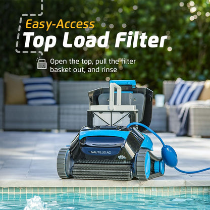 Nautilus AG Automatic Robotic Pool Vacuum Cleaner, Active Scrubber Brush, Top Load Filters Access, Ideal for Above-Ground Pools up to 33 FT in Length 2026 Model