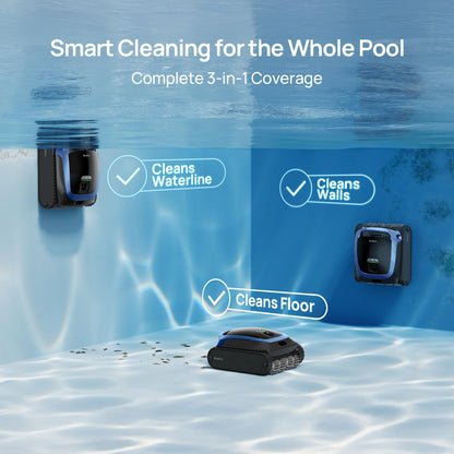 AquaSense 2 Cordless Robotic Pool Vacuum Cleaner, Smart Surface Parking, Double-Pass Waterline Scrubbing, Cleans Floor, Walls and Waterline
