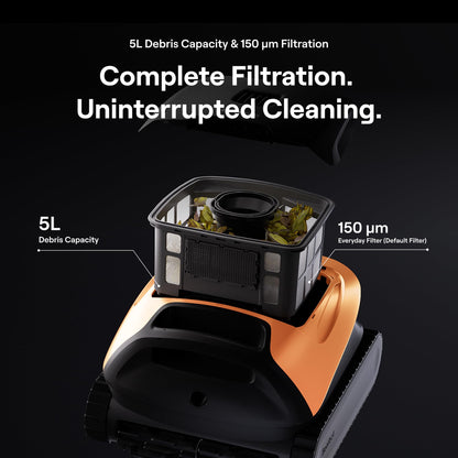 Sora 30 Pool Vacuum Robot, 4-in-1 Cleaner with Shallow-Area Cleaning, 6800GPH Power, Smart Surface Parking, 5L Capacity for Above & In-Ground Pools Up to 3229 sq. ft, Vibrant Orange