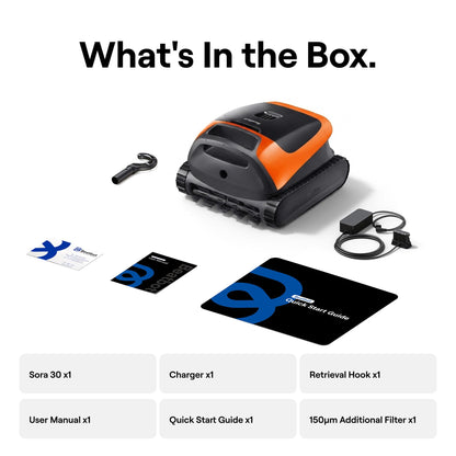 Sora 30 Pool Vacuum Robot, 4-in-1 Cleaner with Shallow-Area Cleaning, 6800GPH Power, Smart Surface Parking, 5L Capacity for Above & In-Ground Pools Up to 3229 sq. ft, Vibrant Orange