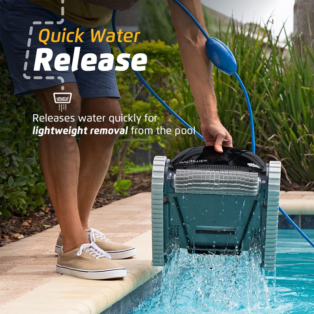 Nautilus CC Automatic Robotic Pool Vacuum Cleaner, Wall Climbing Scrubber Brush, Top Load Filter Access, Ideal for Above/In-Ground Pools up to 33 FT in Length