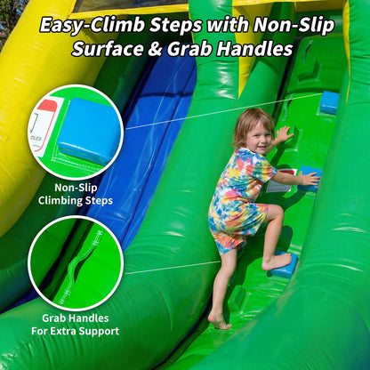 Kids Backyard Tropical Theme 21FT(L) Dual-Lane Water Slide