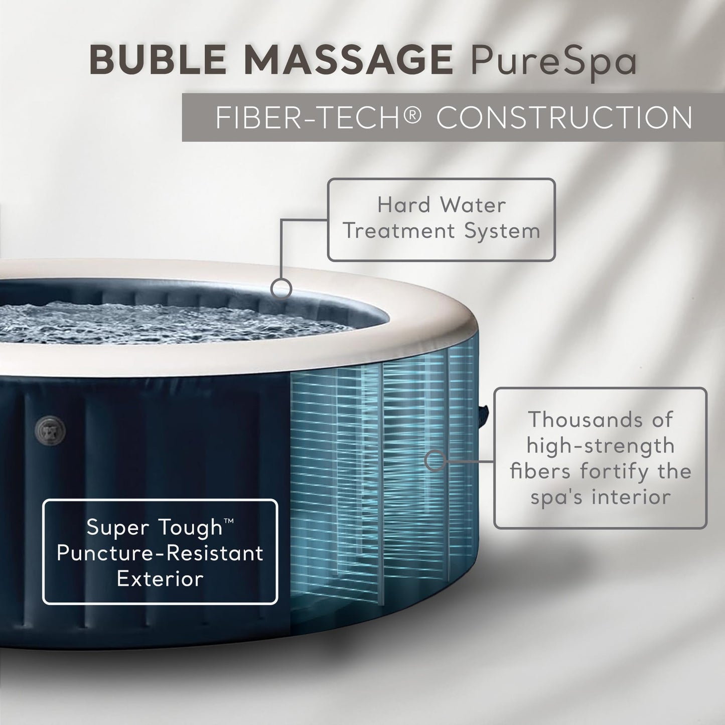 PureSpa 6 Person Inflatable Hot Tub with Energy-Efficient Spa Cover