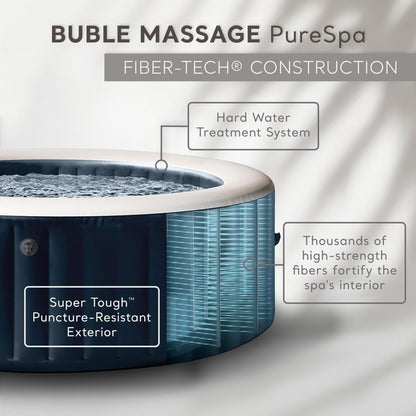 PureSpa 6 Person Inflatable Hot Tub with Energy-Efficient Spa Cover