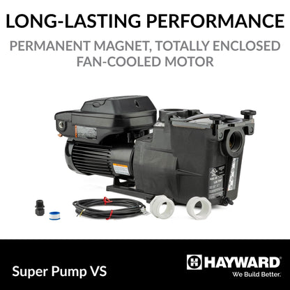 W3SP2603VSP Super Pump VS Variable Speed Pool Pump for In-Ground Pools, Energy Efficient, 1.65 HP