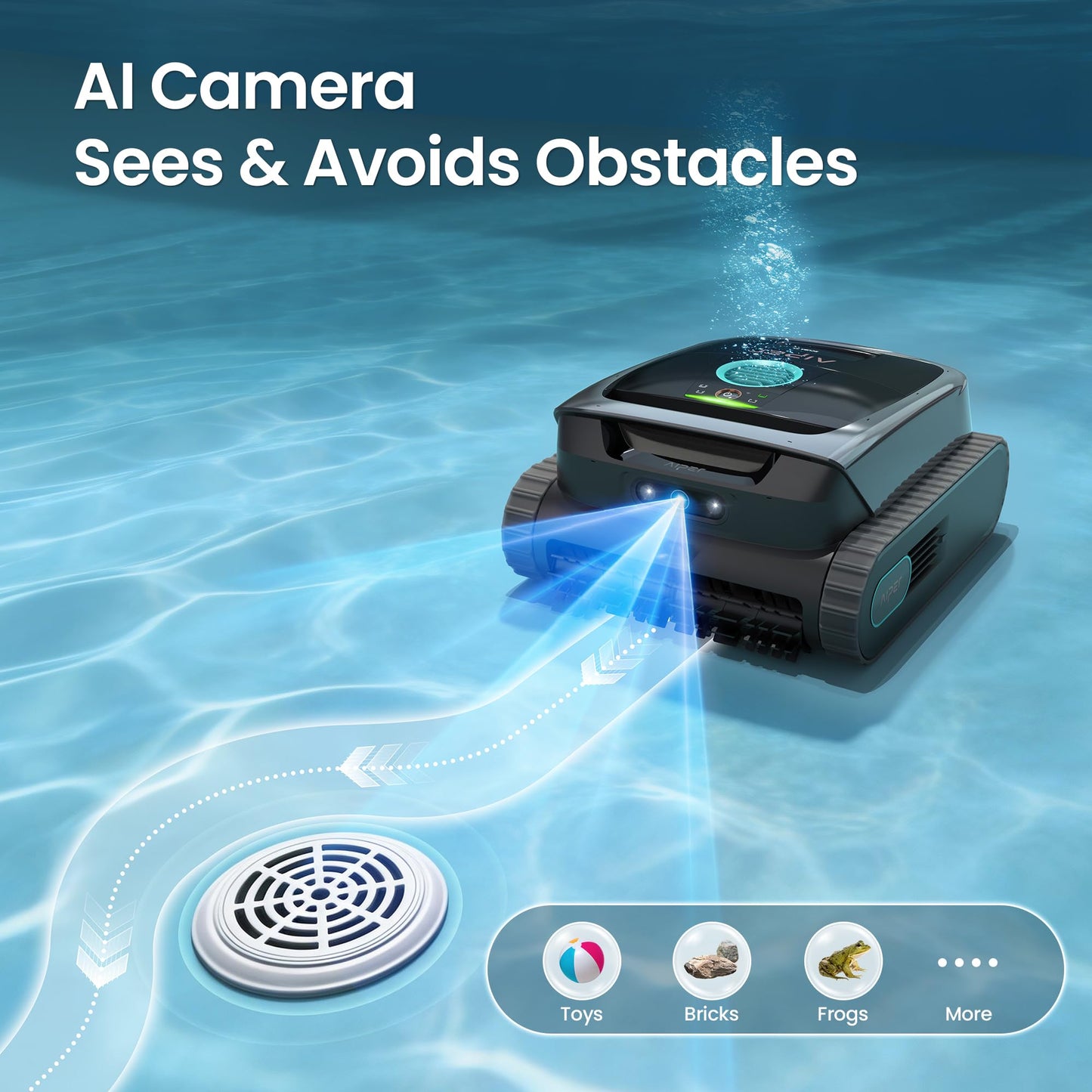 Scuba V3 AI Vision Cordless Robotic Pool Cleaner, Grey