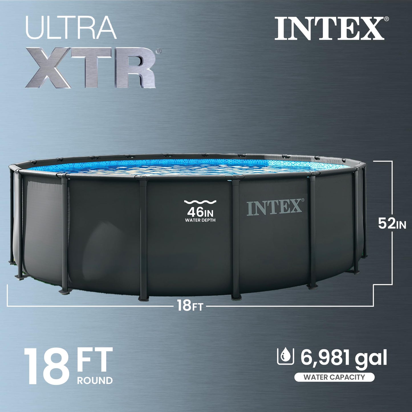 Ultra XTR 18ft x 52in Round Above Ground Swimming Pool Set w/Pump