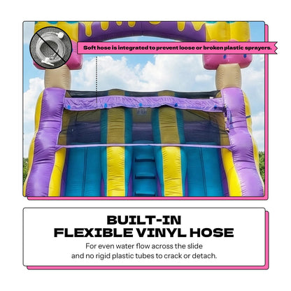 16ft Ice Pop Inflatable Wet Dry Dual Slide with Pool & Blower