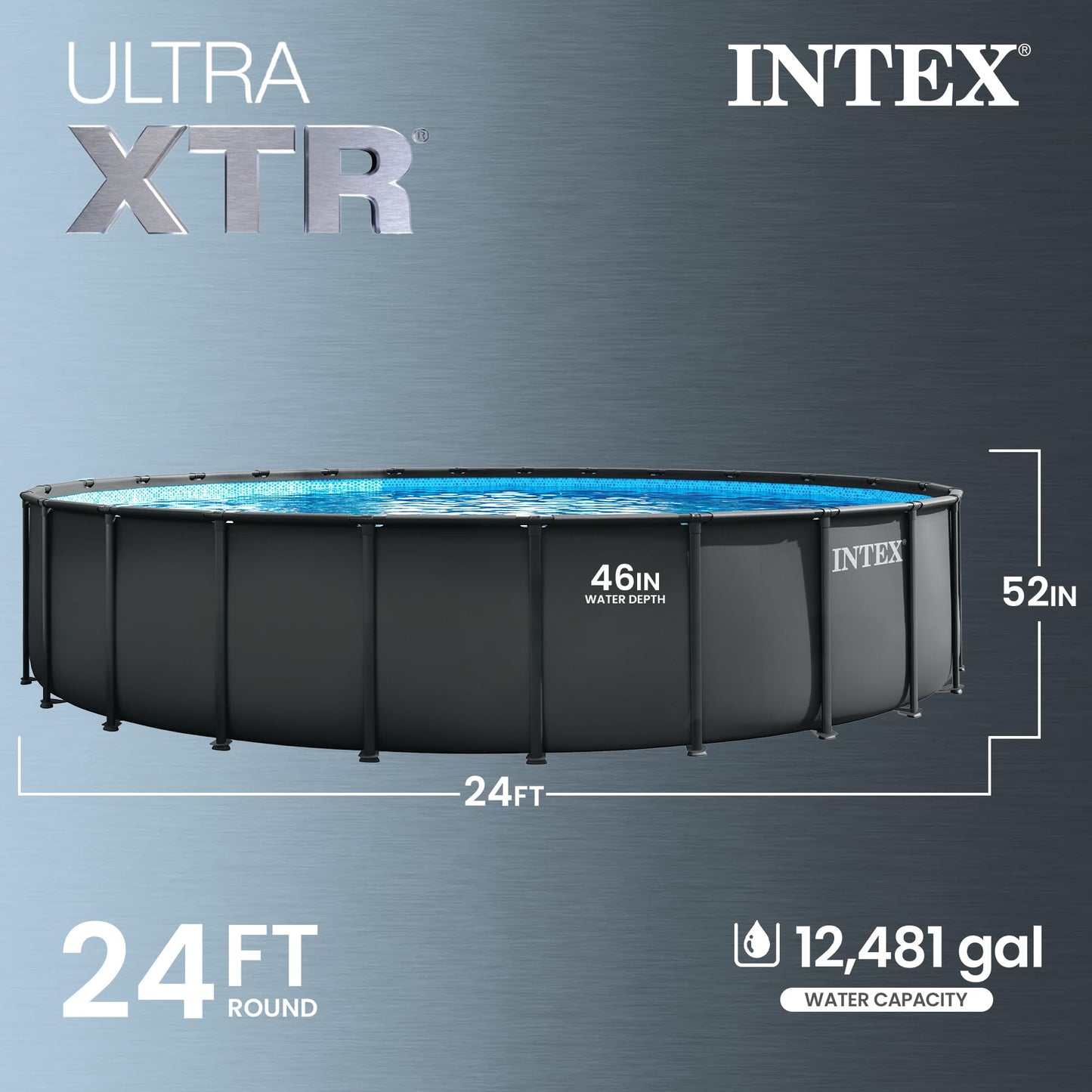 Ultra XTR 24ft x 52in Round Above Ground Swimming Pool Set w/Pump
