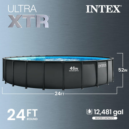 Ultra XTR 24ft x 52in Round Above Ground Swimming Pool Set w/Pump