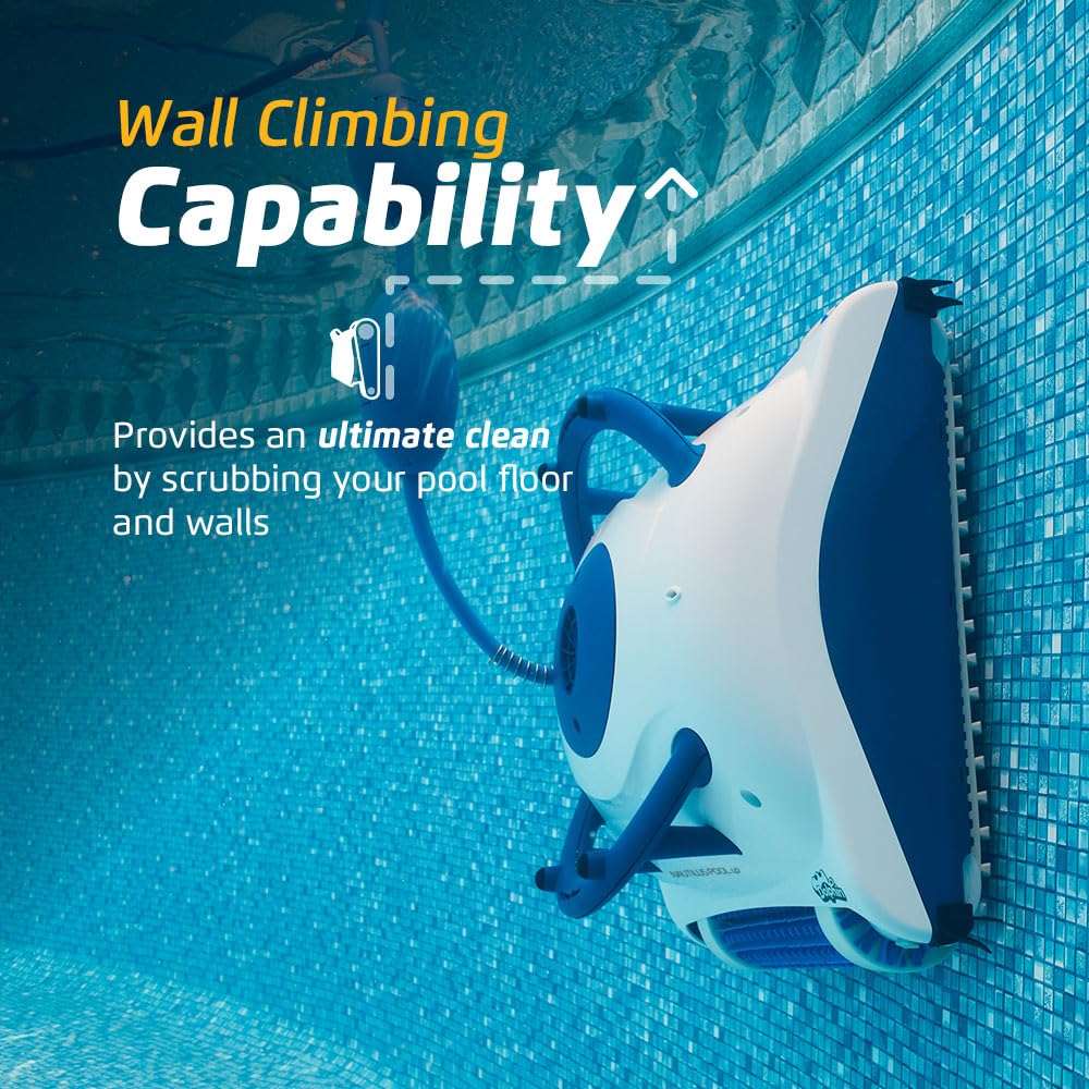 Nautilus Pool-Up Robotic Pool Vacuum Cleaner up to 26 FT - Wall Climbing with Scrubber Brush