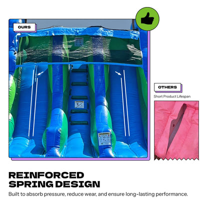 13ft Tropical Inflatable Wet Dry Dual Slide with Pool & Blower