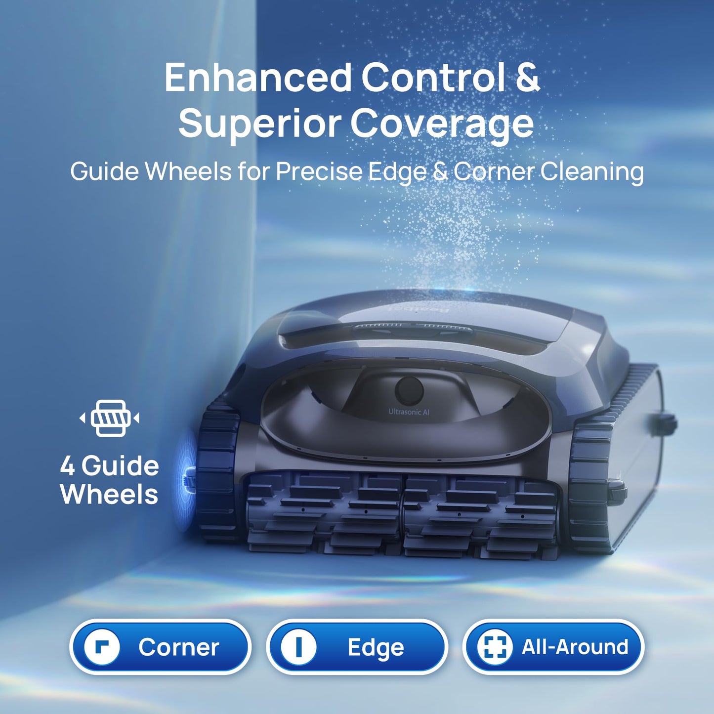 AquaSense 2 Cordless Robotic Pool Vacuum Cleaner, Smart Surface Parking, Double-Pass Waterline Scrubbing, Cleans Floor, Walls and Waterline