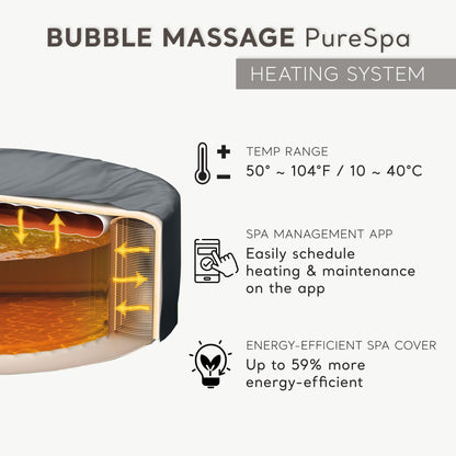 PureSpa 6 Person Inflatable Hot Tub with Energy-Efficient Spa Cover