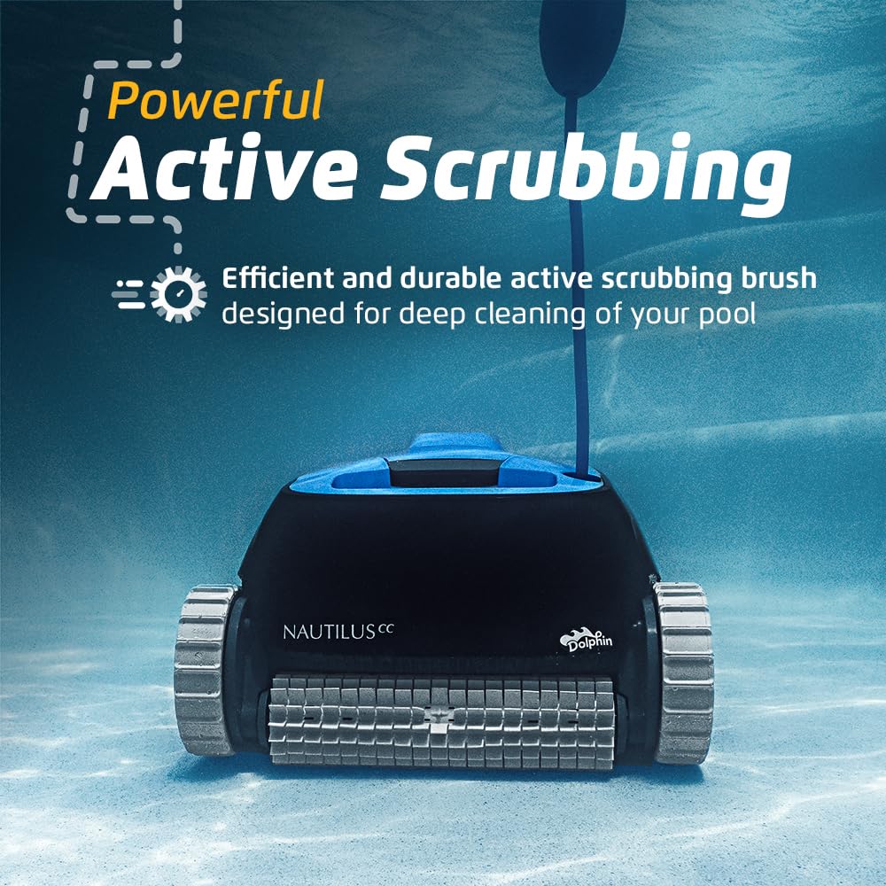 Nautilus CC Automatic Robotic Pool Vacuum Cleaner, Wall Climbing Scrubber Brush, Top Load Filter Access, Ideal for Above/In-Ground Pools up to 33 FT in Length