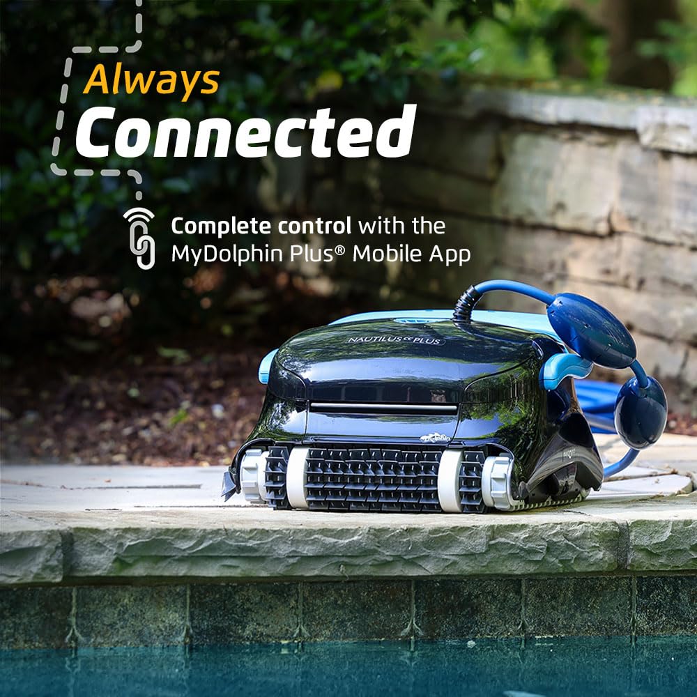 Nautilus CC Plus Wi-Fi Automatic Robotic Pool Vacuum Cleaner, Always Cleaning, Never Charging, with Wall Climbing Scrubber Brush, Ideal for In-Ground Pools up to 40 FT in Length