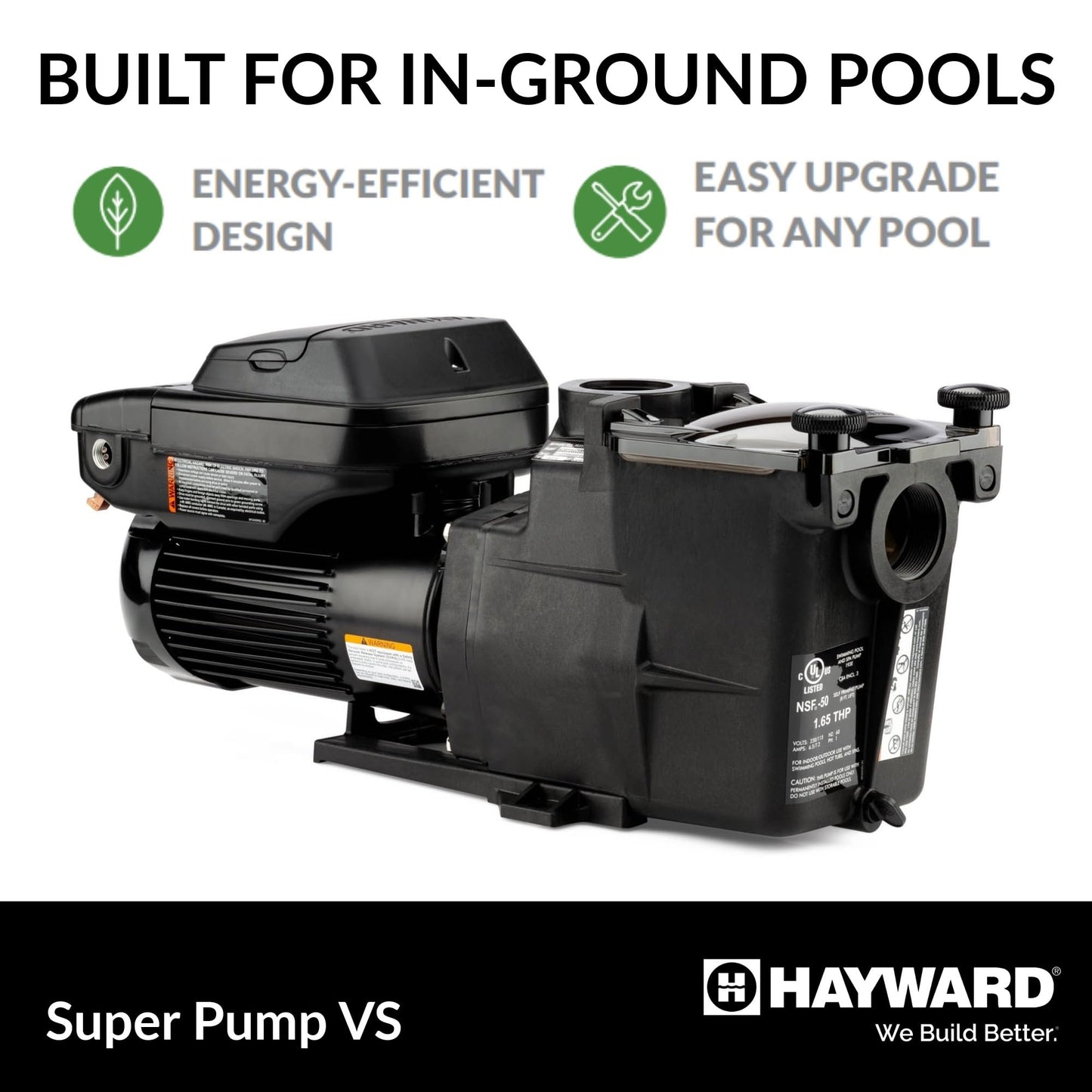 W3SP2603VSP Super Pump VS Variable Speed Pool Pump for In-Ground Pools, Energy Efficient, 1.65 HP