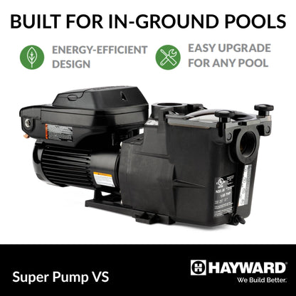 W3SP2603VSP Super Pump VS Variable Speed Pool Pump for In-Ground Pools, Energy Efficient, 1.65 HP