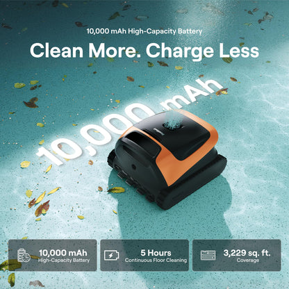 Sora 30 Pool Vacuum Robot, 4-in-1 Cleaner with Shallow-Area Cleaning, 6800GPH Power, Smart Surface Parking, 5L Capacity for Above & In-Ground Pools Up to 3229 sq. ft, Vibrant Orange