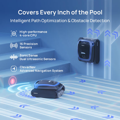 AquaSense 2 Cordless Robotic Pool Vacuum Cleaner, Smart Surface Parking, Double-Pass Waterline Scrubbing, Cleans Floor, Walls and Waterline
