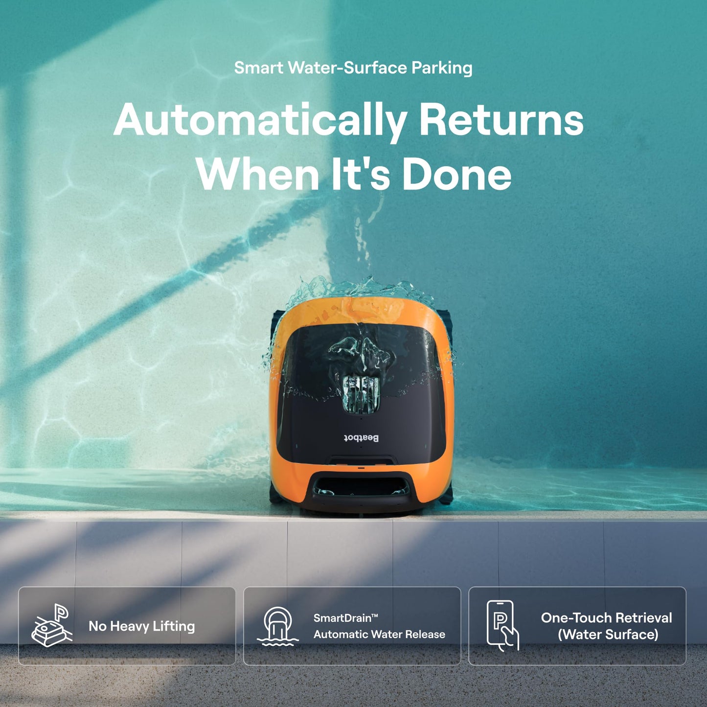 Sora 30 Pool Vacuum Robot, 4-in-1 Cleaner with Shallow-Area Cleaning, 6800GPH Power, Smart Surface Parking, 5L Capacity for Above & In-Ground Pools Up to 3229 sq. ft, Vibrant Orange