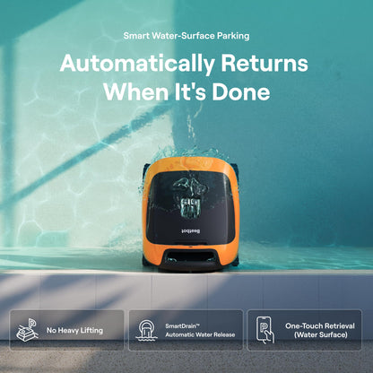 Sora 30 Pool Vacuum Robot, 4-in-1 Cleaner with Shallow-Area Cleaning, 6800GPH Power, Smart Surface Parking, 5L Capacity for Above & In-Ground Pools Up to 3229 sq. ft, Vibrant Orange