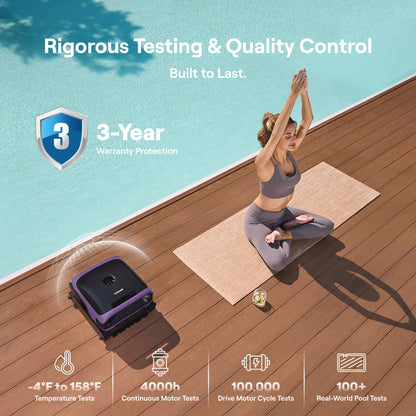 Sora 70 Pool Vacuum Robot, 360° Top-to-Bottom Cleaning, Smart Surface Parking, 6L Capacity, 6800GPH Super Power for Above & In-Ground Pools Up to 3,200 sq. ft, Lavender Purple
