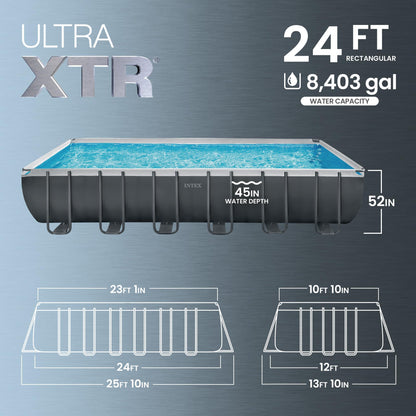 Ultra XTR 24ft x 12ft x 52in Above Ground Swimming Pool Set w/Pump