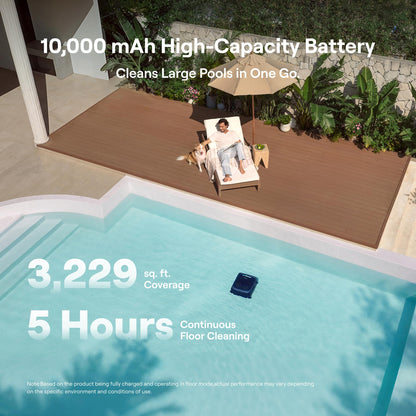 Sora 70 Pool Vacuum Robot, 360° Top-to-Bottom Cleaning, Smart Surface Parking, 6L Capacity, 6800GPH Super Power for Above & In-Ground Pools Up to 3,200 sq. ft, Navy Blue
