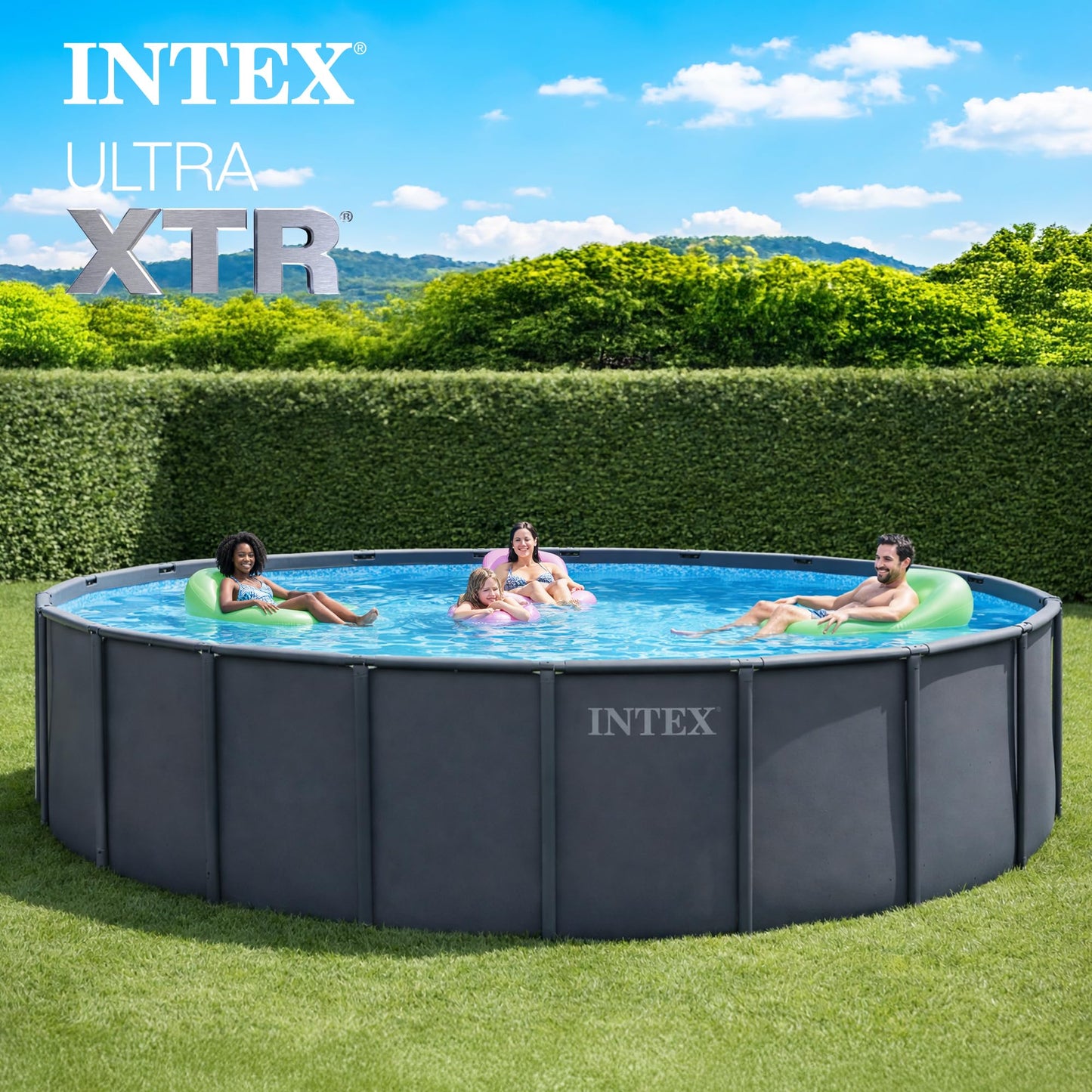 Ultra XTR 18ft x 52in Round Above Ground Swimming Pool Set w/Pump