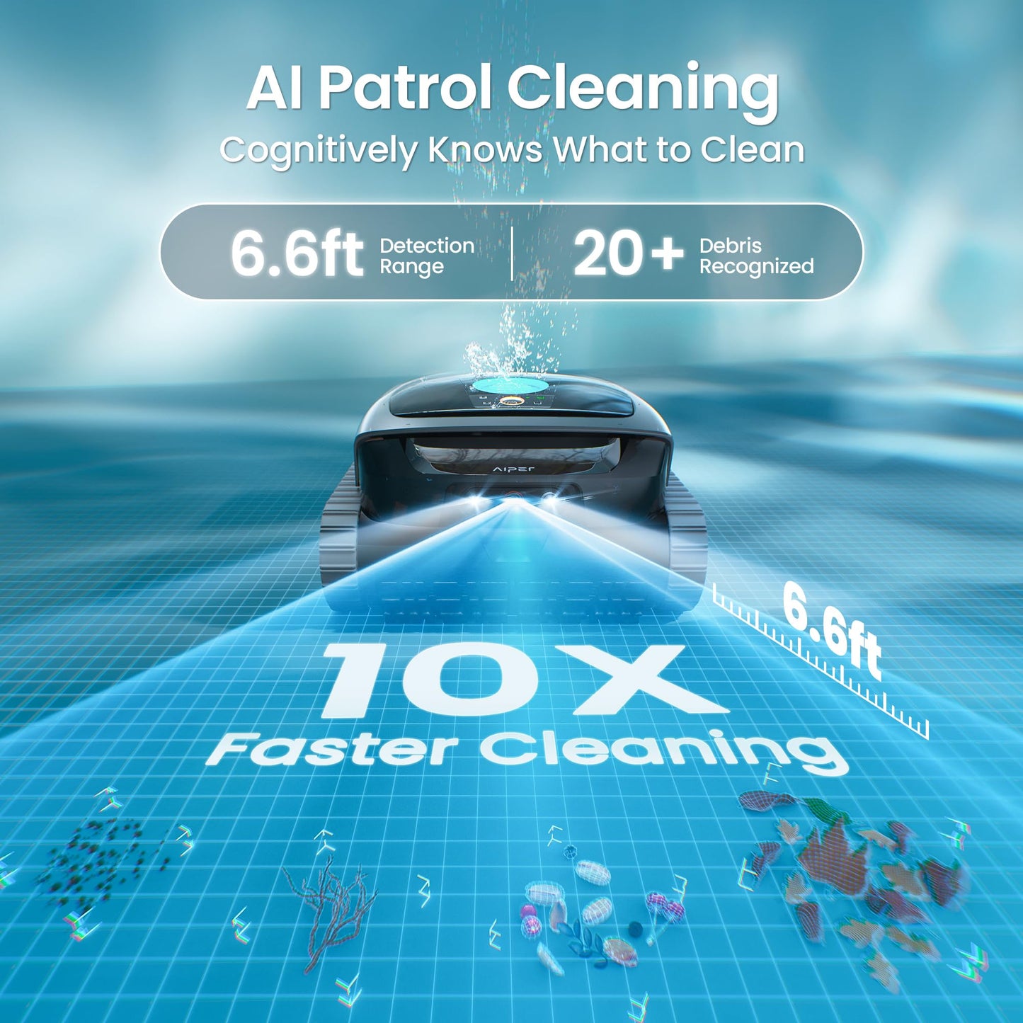Scuba V3 AI Vision Cordless Robotic Pool Cleaner, Grey