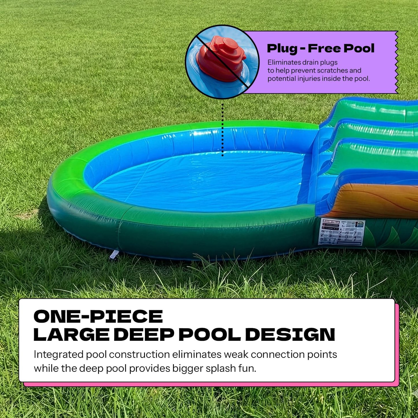 13ft Tropical Inflatable Wet Dry Dual Slide with Pool & Blower
