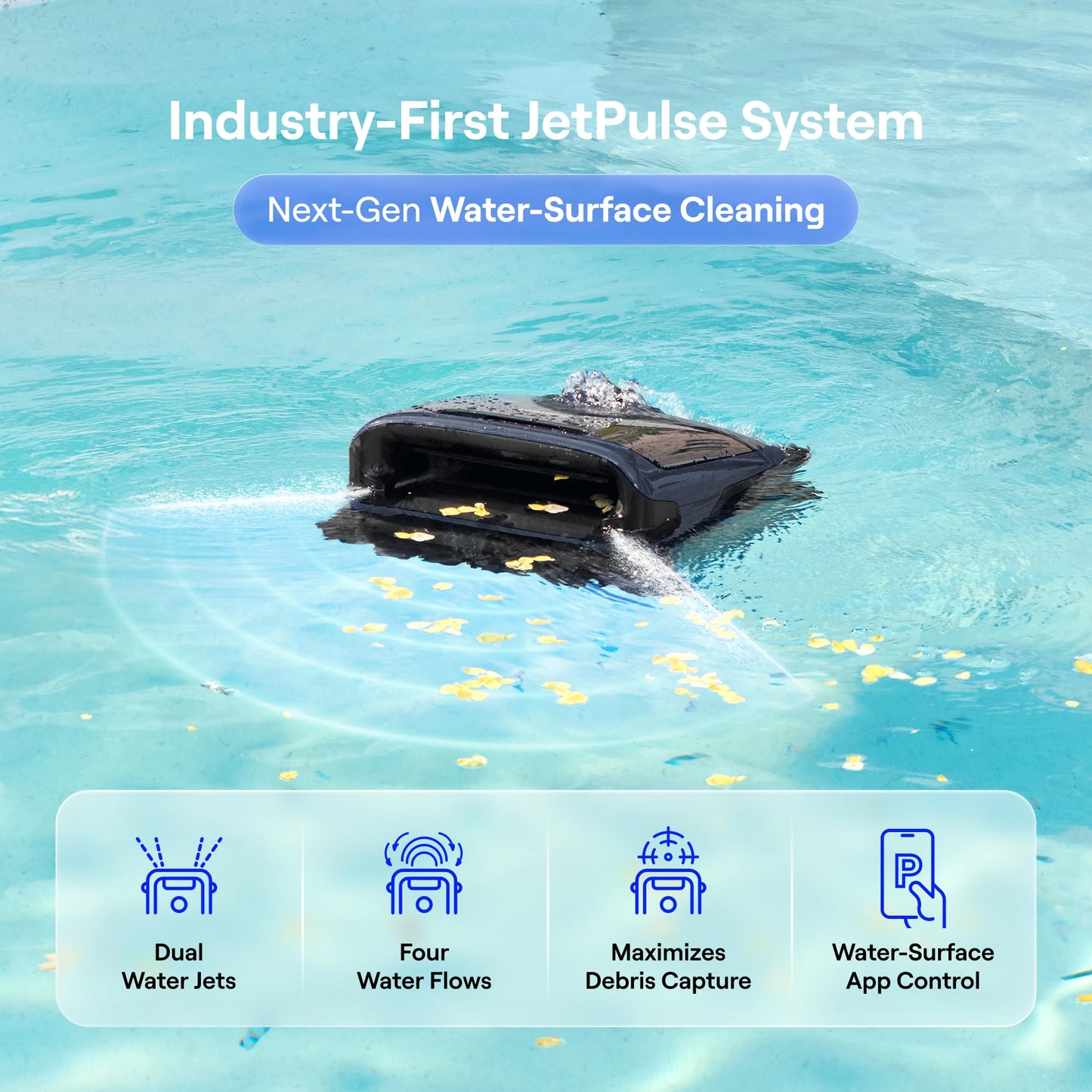 Sora 70 Pool Vacuum Robot, 360° Top-to-Bottom Cleaning, Smart Surface Parking, 6L Capacity, 6800GPH Super Power for Above & In-Ground Pools Up to 3,200 sq. ft, Navy Blue