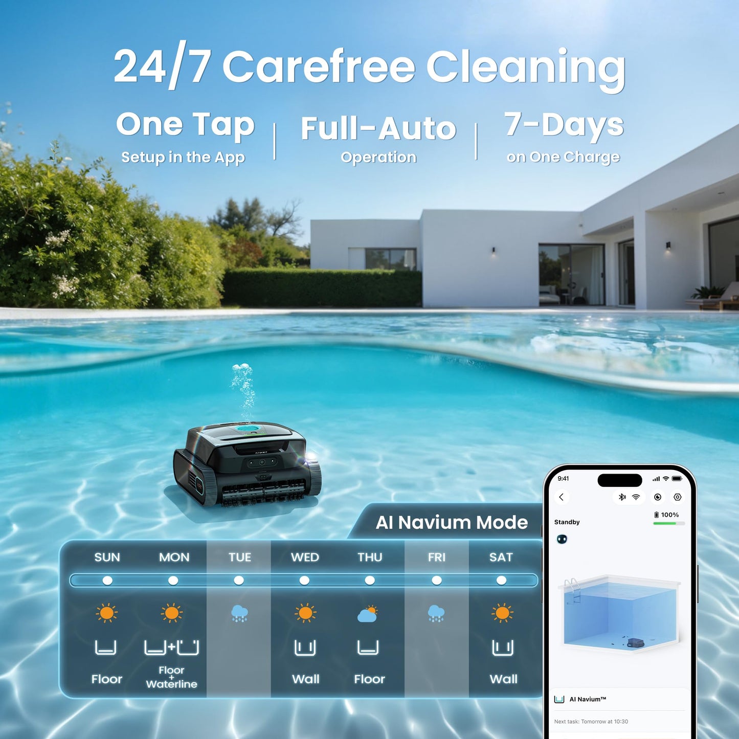 Scuba V3 AI Vision Cordless Robotic Pool Cleaner, Grey