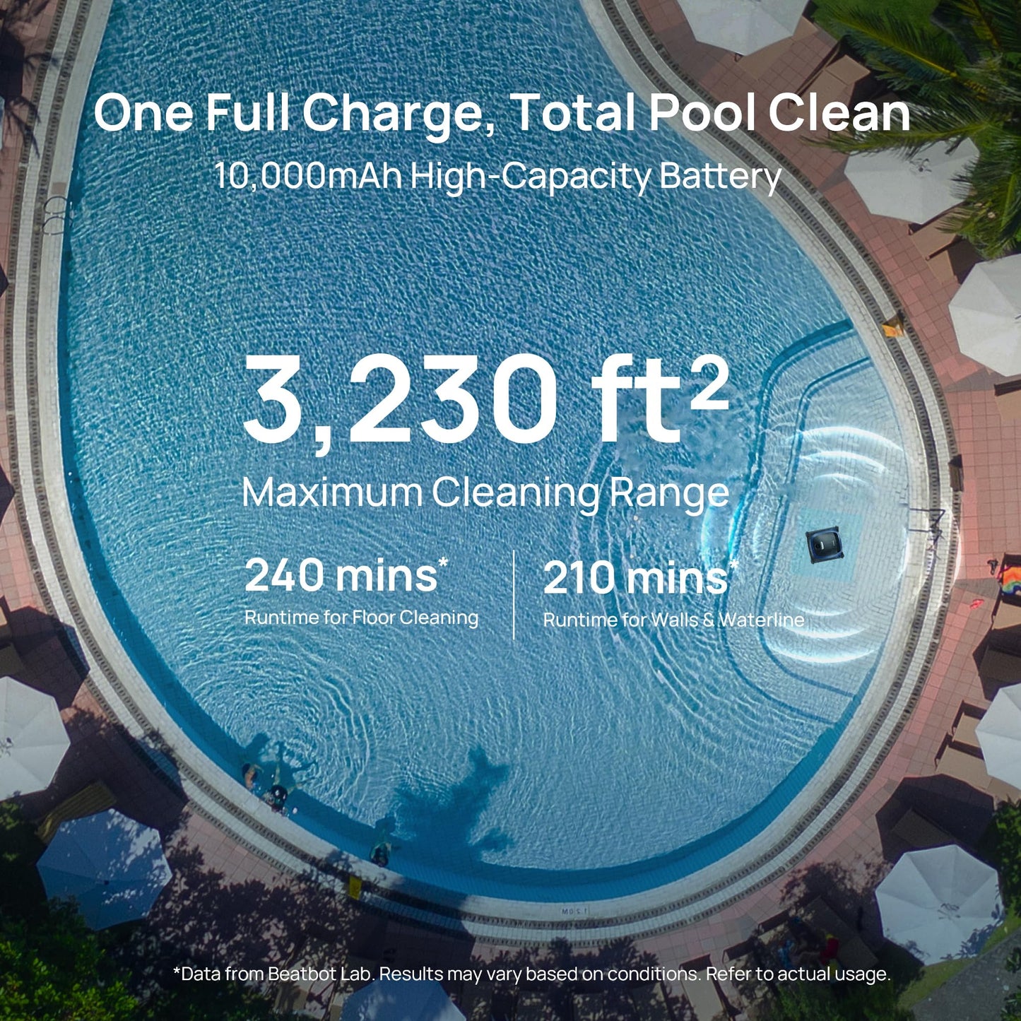 AquaSense 2 Cordless Robotic Pool Vacuum Cleaner, Smart Surface Parking, Double-Pass Waterline Scrubbing, Cleans Floor, Walls and Waterline